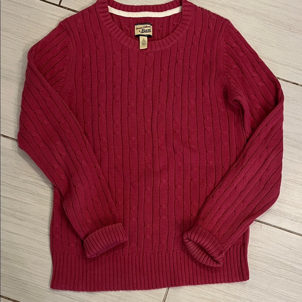G.H. Bass & Co. Women's Crew Neck Sweater - cranberry color